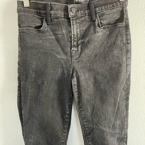 Gray Faded Wash Denim Skinny Jeans